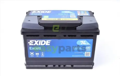 Акумуляторна батарея 74Ah/680A (278x175x190/+L/B13) Excell EXIDE EB741