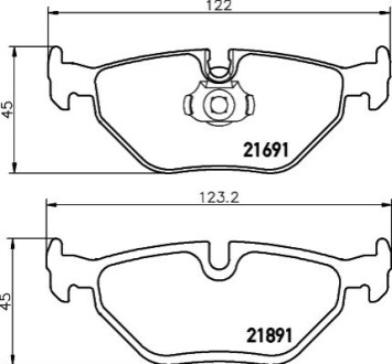 Гальмівні колодки дискові зад. Bmw E39 520-535 96- HELLA 8DB355007-981