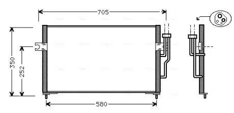 Конденсатор кондиционера MITSUBISHI CARISMA (DA) (95-) (AVA) AVA COOLING MT5100