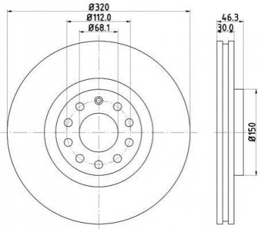 AUDI Тормозной диск передн.A4,A6 HELLA 8DD355107-631 (фото 1)