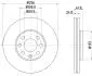 Диск гальмівний Opel Astra G 98- HELLA 8DD355106-051 (фото 4)