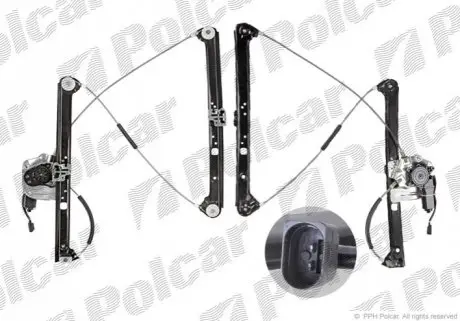 Склопідіймач електричний передній лівий (з двигуном) BMW X5(E53) Polcar 2050PSE1