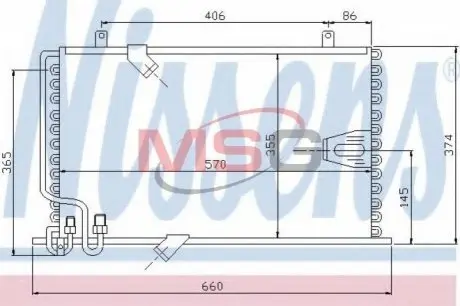 Конденсатор кондиционера BMW 5 E34 (88-) 525 tds NISSENS 94408