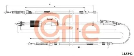 Трос ручного гальма (з електричним гальмом) Opel Zafira C 1.4-2.0D 10.11- COFLE 11.5842