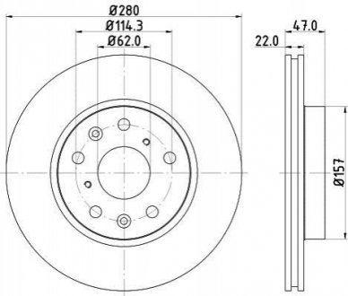 Тормозной диск перед. SX4 06- 1.5-2.0 PAGID HELLA 8DD355113-631 (фото 1)
