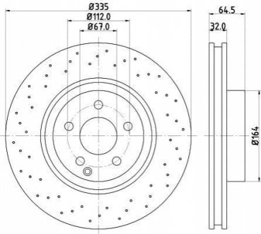 Гальмівний диск передній Mercedes S (W221) 2.2D-5.5 10.05-12.13 HELLA 8DD 355 115-011 (фото 1)
