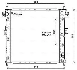 AVA SSANGYONG Радіатор KYRON 2.0 D 04- AVA COOLING DWA2105