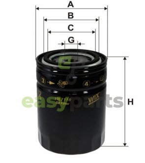 Фильтр масляный двигателя /OP563/1 (UA) WIX FILTERS WL7118 (фото 1)