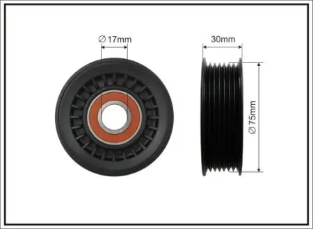 75x17x26 Ролик паска приводного Honda Accord, Civic 1,6/2,0 05- CAFFARO 462-00