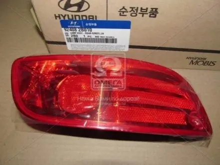 Катафот заднього бампера лев. HYUN SANTA FE 06-09 (Mobis) Hyundai/Kia/Mobis 924082B010