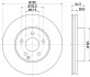 PRO DB Гальмівний диск пер. C204 E212 HELLA 8DD 355 114-201 (фото 4)