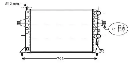 Радиатор охлаждения двигателя ASTRAG 1.2/16V MT +AC 98- (Ava) AVA COOLING OLA2255