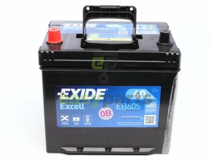 Акумуляторна батарея 60Ah/480A (230x173x222/+L/B01) Excell Азія EXIDE EB605