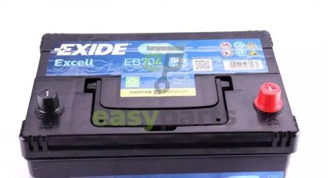 Акумуляторна батарея 70Ah/540A (270x173x222/+R/B9) Excell Азія EXIDE EB704