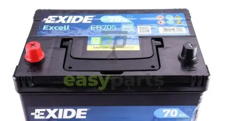 Акумуляторна батарея 70Ah/540A (270x173x222/+L/B9) Excell Азія EXIDE EB705