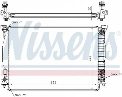 Радіатор охолодження AUDI A4 / S4 (00-) 3.0/3.2 NISSENS 60307A