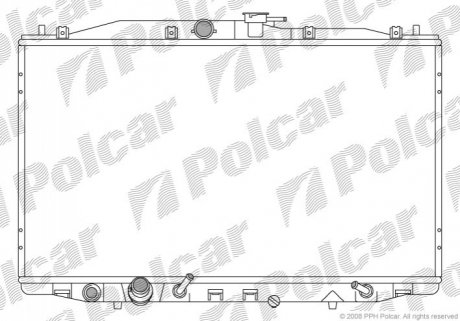 Радиатор двигателя (АКПП) Honda Accord VII 2.0/2.4 02.03-05.08 Polcar 383308-2