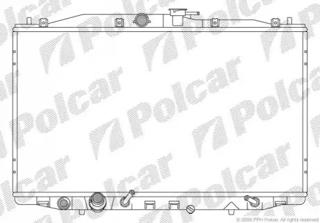 Радіатор двигуна (АКПП) Honda Accord VII 2.0/2.4 02.03-05.08 Polcar 383308-2