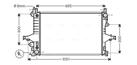 AVA VOLVO Радіатор охолодження з АКПП S60 I,S80 I,V70 II,XC70 2.0/3.0 99- AVA COOLING VO2115