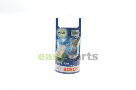 Автолампа P21W 12V 21W BA15s Pure Light (BL) (к-кт 2шт) BOSCH 1 987 301 017