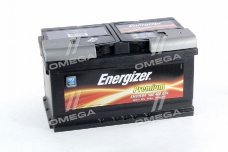 Аккумулятор 80Ah-12v Prem.(315х175х175), R,EN740 Energizer 580 406 074 (фото 1)
