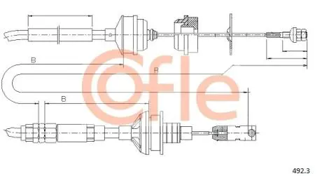 Механика Трос сцепления Fiat Scudo, Jumpy BE4 972mm (dw8,ew1 COFLE 492.3
