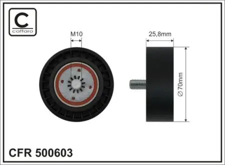70x10x25,8 Ролик паска приводного Ssangyong Korando 2.0 Xdi 10- CAFFARO 500603