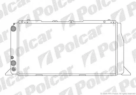 Радіатор Audi 80, 90, Cabriolet, Coupe 1.6-2.0 06.86-07.98 Polcar 130708A2
