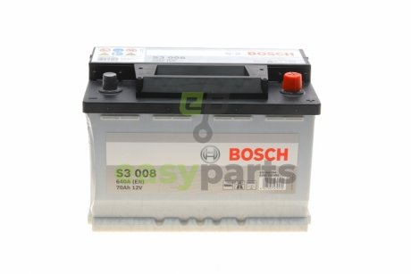 Акумуляторна батарея 70Ah/640A (278x175x190/+R/B13) BOSCH 0092S30080