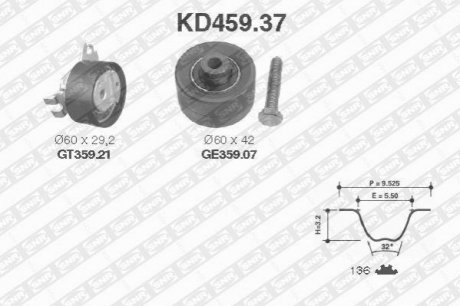 К-кт ГРМ PSA 1.8/2.0 05.94-12.04/Lada 110/112 1.5/1.6 16V SNR NTN KD459.37