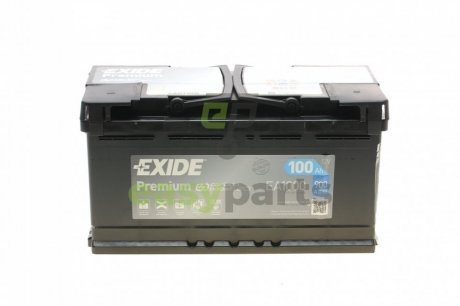 Акумуляторна батарея 100Ah/900A (353x175x190/+R/B13) Premium EXIDE EA1000 (фото 1)
