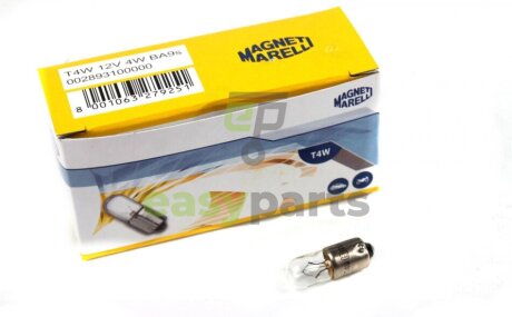 Автолампа T4W 12V 4W BA9s Standard (T4W 12) MAGNETI MARELLI 002893100000 (фото 1)