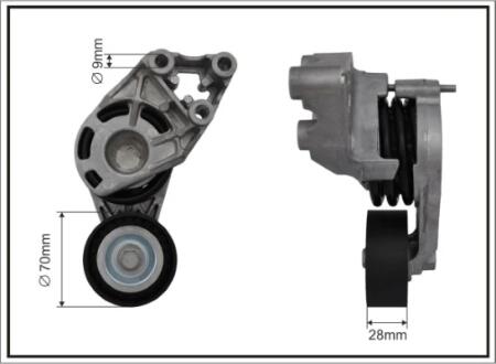 Натяжитель пояса поликлинового Skoda/VW/Audi 1.2 TDi, 1.4TDi CAFFARO 118087SP