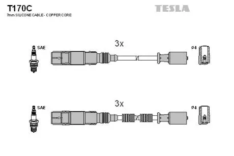 Комплект кабелiв запалювання TESLA T170C