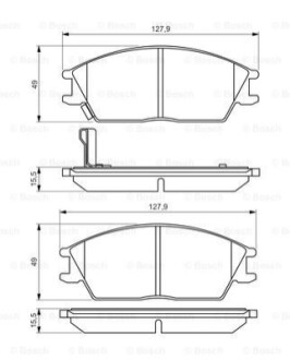 Колодка торм. диск. HYUNDAI ACCENT передн. BOSCH 0 986 495 221 (фото 1)