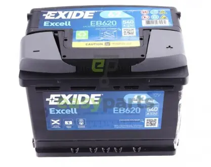 Акумуляторна батарея 62Ah/540A (242x175x190/+R/B13) Excell EXIDE EB620