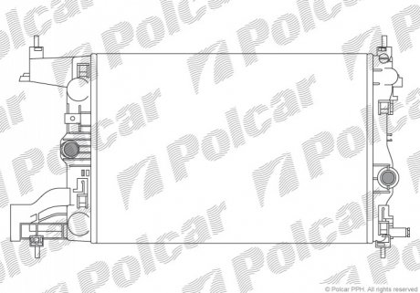 Радиатор охлаждения (MT) Opel Astra J 1.3D/1.7D 12.09- Polcar 551108-3