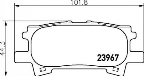 Тормозные колодки зад. Lexus RX 03-08 (sumitomo) HELLA 8DB 355 010-621