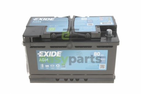 Акумуляторна батарея 80Ah/800A (315x175x190/+R/B13) (Start-Stop AGM) (аналолг EK820) EXIDE EK800 (фото 1)