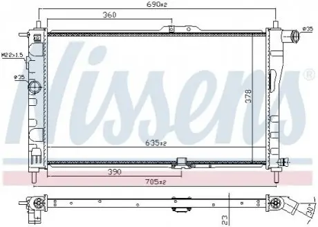Радіатор системи охолодження NISSENS 61651A