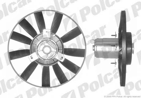 Вентилятор радіатора VW Golf 1.8 93-/Passat 1.9TD 91- Polcar 953823U4 (фото 1)