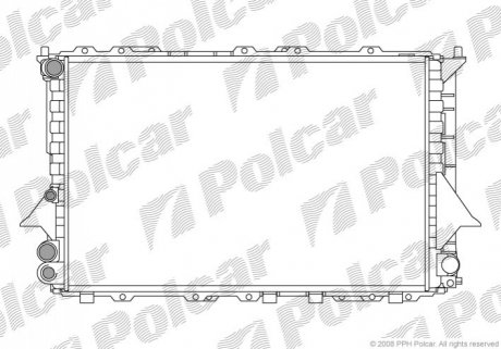 Радиатор охлаждения Audi 100/A6 2.0/2.4D/2.5TDI 90- Polcar 131608A1