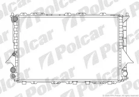 Радиатор охлаждения Audi 100/A6 2.0/2.4D/2.5TDI 90- Polcar 131608A1