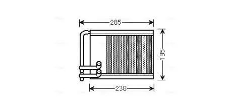 Радіатор пічки HYUNDAI Sonata V (NF) (AVA) AVA COOLING HYA6317