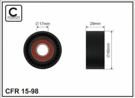 Ролик поликлинового ремня BMW 7 E65/E66 4.0d/4.5d 2002- CAFFARO 15-98 (фото 1)