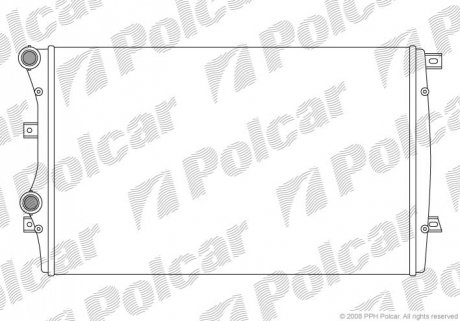 Радiатор Caddy III 1.9TDI BJB (+/- AC) (650x418x26) Polcar 133108A2 (фото 1)