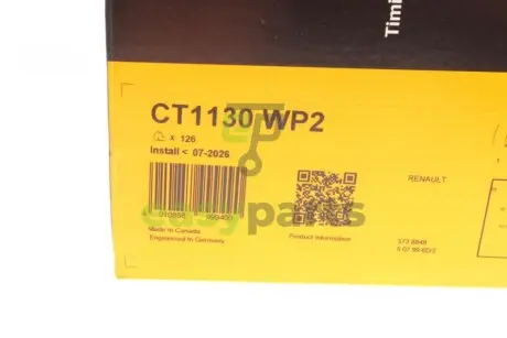 Комплект ГРМ + помпа Renault Clio III/Megane II/III/Scenic II/Trafic 2.0 16V 01- (27x126z) Contitech CT1130WP2