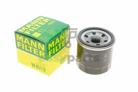 Фільтр масляний Chevrolet Aveo 1.2/Chery QQ 0.8 04-12/Suzuki Swift 1.0-1.6 83-/Daewoo 0.8-1.0 98- MANN W67/2