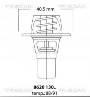 Термостат Renault 1.1/1.2/1.4 1397 C1J 07/88>11/95 TRISCAN 862013091 (фото 1)