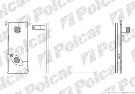 Радіатор обігріву Opel Vivaro/ Renault Trafic 05.89-12.01 Polcar 6022N8-1 (фото 1)
